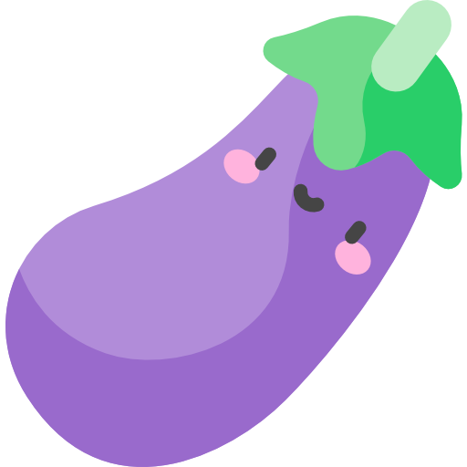 aubergine Kawaii Flat icon
