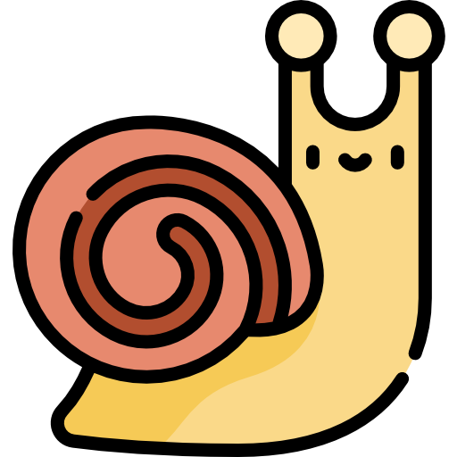 caracol Kawaii Lineal color icono