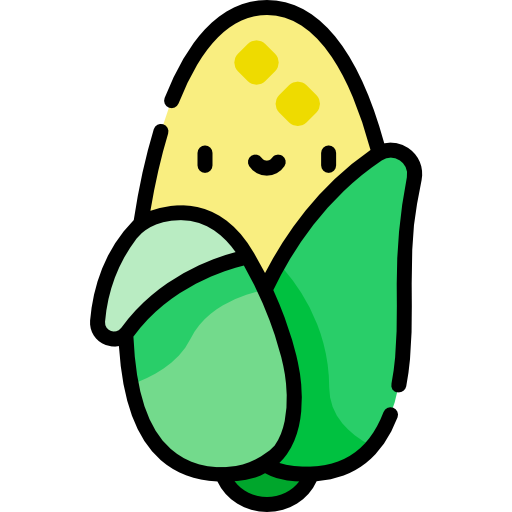 maíz Kawaii Lineal color icono