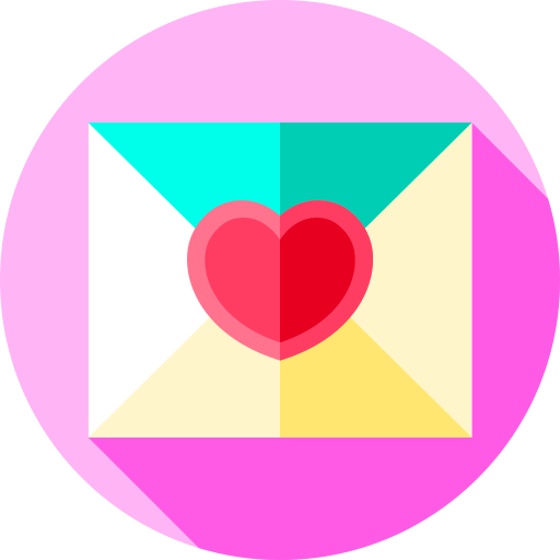 Love letter Flat Circular Flat icon