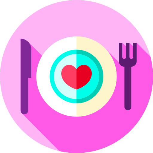 夕食 Flat Circular Flat icon