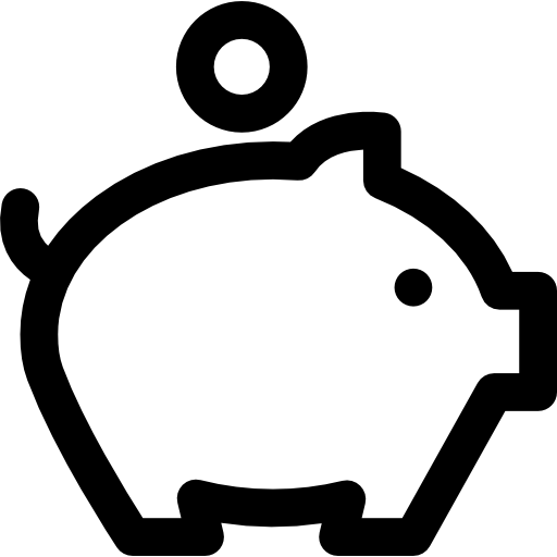 Piggy bank Curved Lineal icon
