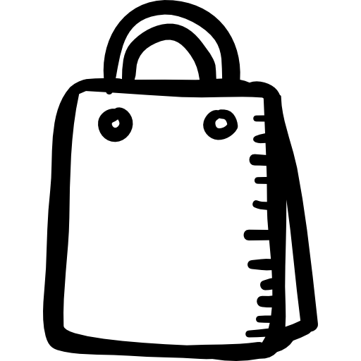 Shopping bag Hand Drawn Black icon