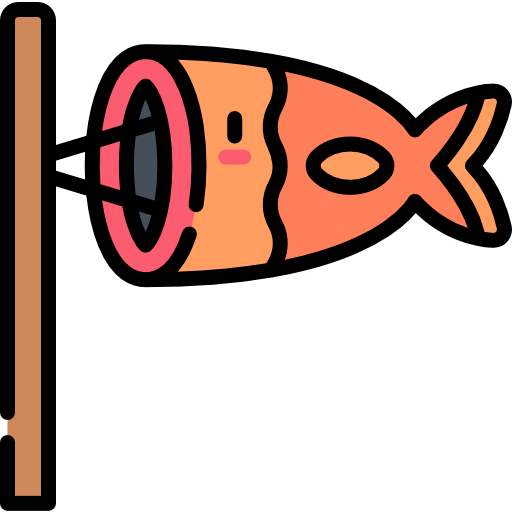 Рыбный флаг Kawaii Lineal color иконка