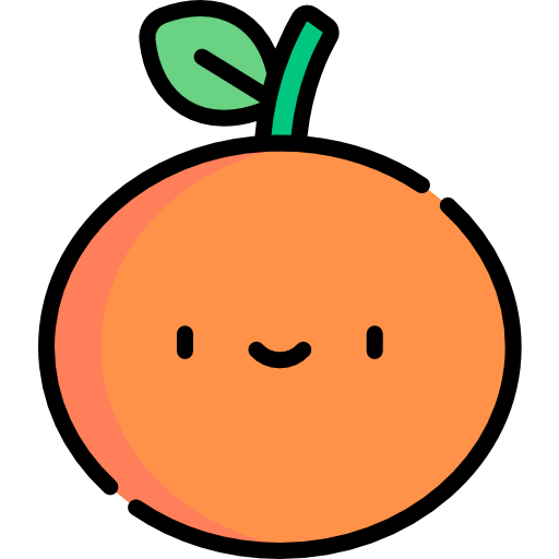 mandarino Kawaii Lineal color icona