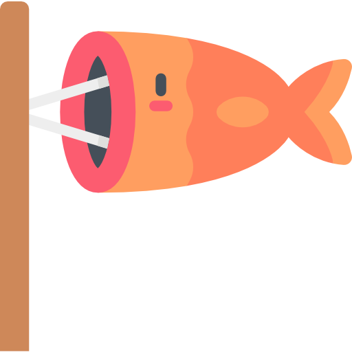 Рыбный флаг Kawaii Flat иконка