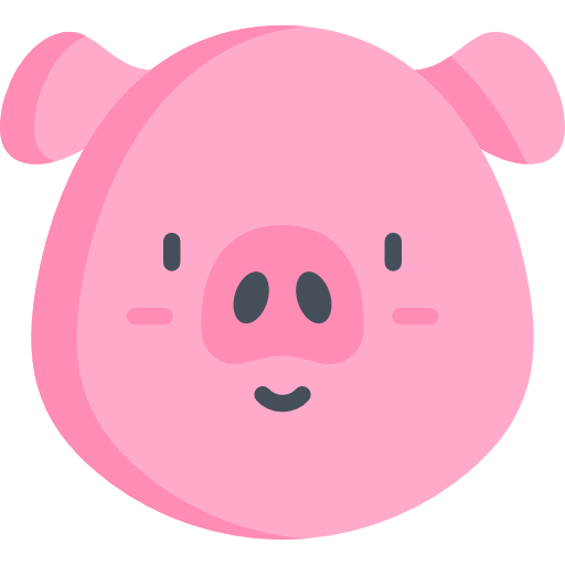 porc Kawaii Flat Icône