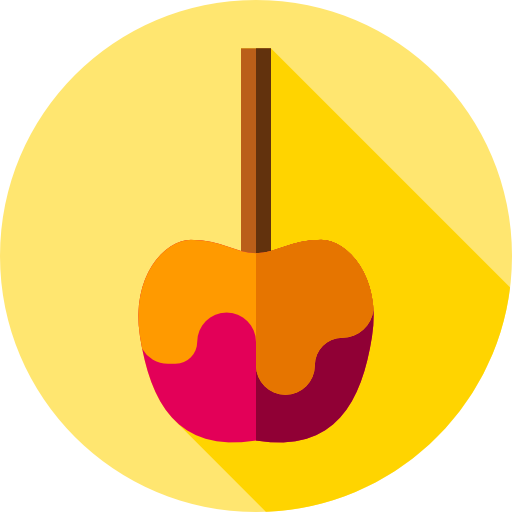 Карамелизированное яблоко Flat Circular Flat иконка