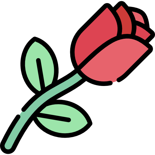 Роза Kawaii Lineal color иконка