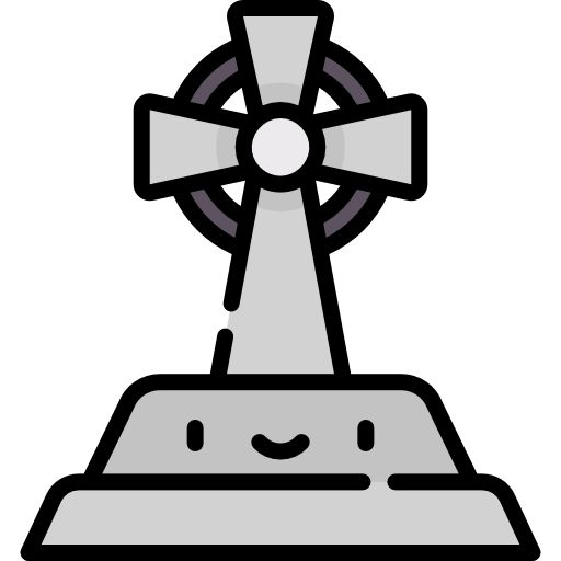 墓 Kawaii Lineal color icon