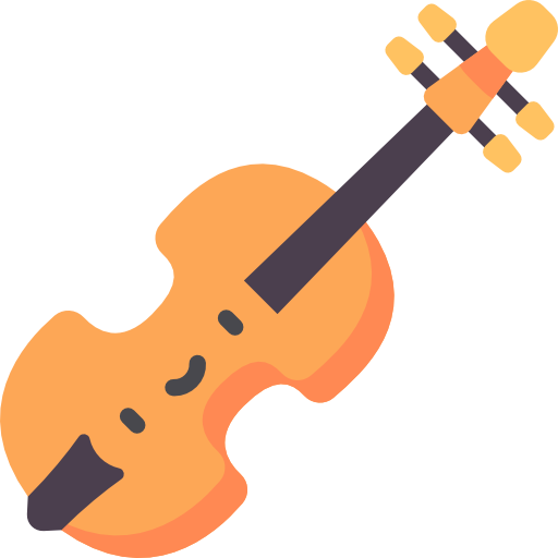 skrzypce Kawaii Flat ikona
