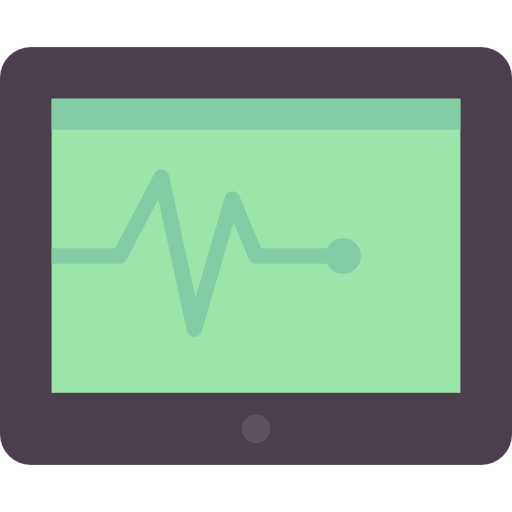 electrocardiograma Kawaii Flat icono