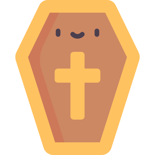 Coffin Kawaii Flat icon