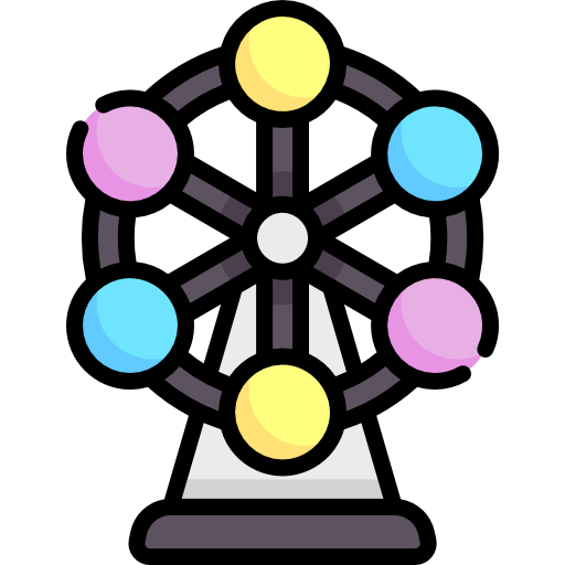 rueda de la fortuna Kawaii Lineal color icono