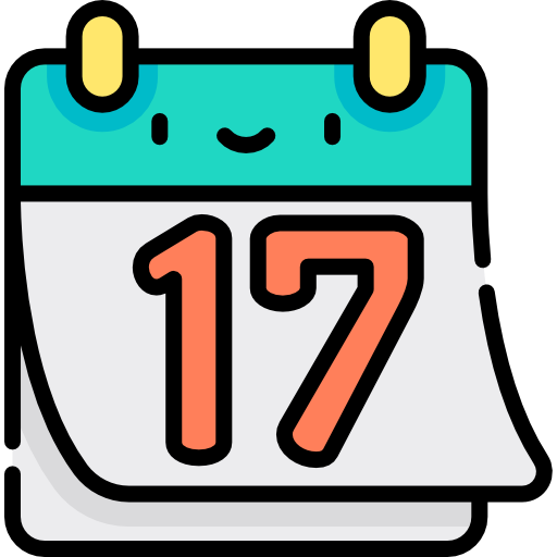 kalendarz Kawaii Lineal color ikona