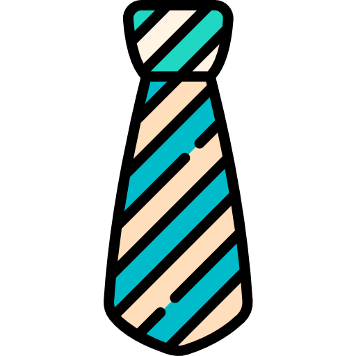 krawat Kawaii Lineal color ikona