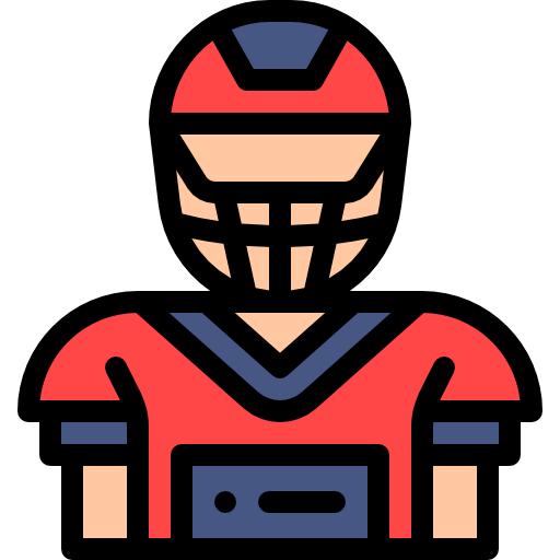 American football player Detailed Rounded Lineal color icon