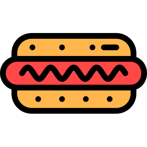 hot dog Detailed Rounded Lineal color ikona