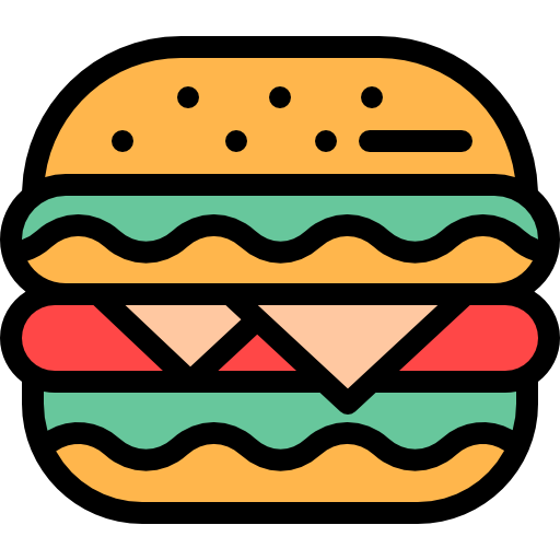ハンバーガー Detailed Rounded Lineal color icon