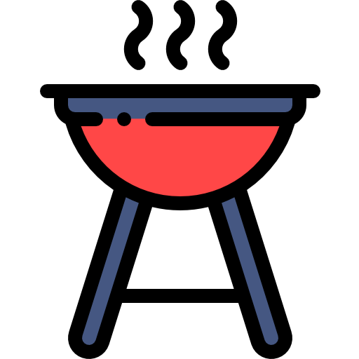 grill Detailed Rounded Lineal color icon