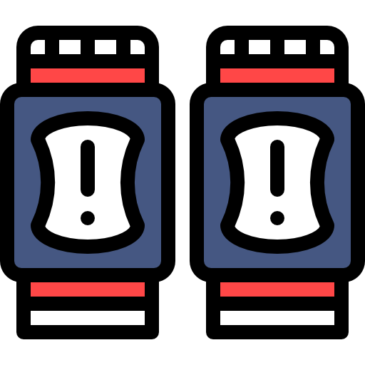 rodillera Detailed Rounded Lineal color icono