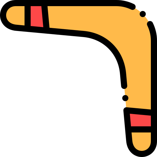 부메랑 Detailed Rounded Lineal color icon