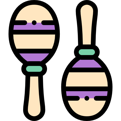 マラカス Detailed Rounded Lineal color icon