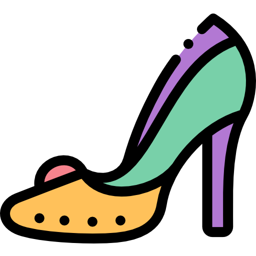 Высокие каблуки Detailed Rounded Lineal color иконка