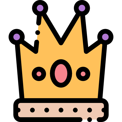 왕관 Detailed Rounded Lineal color icon