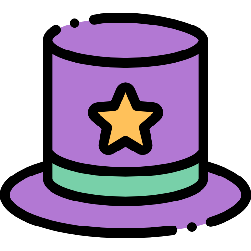 sombrero de copa Detailed Rounded Lineal color icono