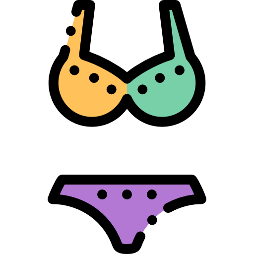 bikini Detailed Rounded Lineal color ikona