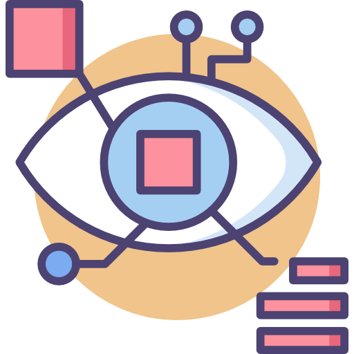 Бионический глаз Flaticons Lineal Color иконка