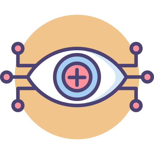 Бионический глаз Flaticons Lineal Color иконка
