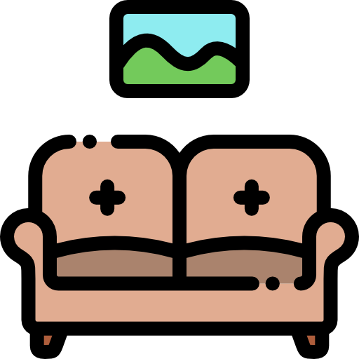 Couch Detailed Rounded Lineal color icon