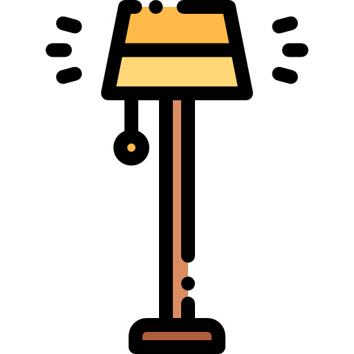 플로어 램프 Detailed Rounded Lineal color icon