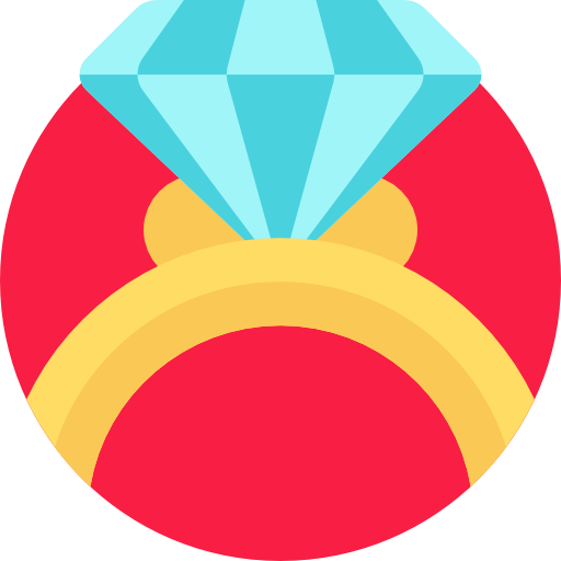 diamanten ring Detailed Flat Circular Flat icoon