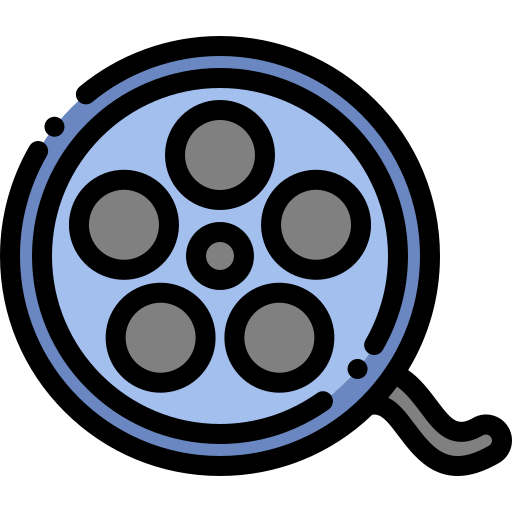 Film reel Detailed Rounded Lineal color icon