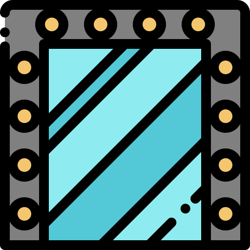 espejo de vanidad Detailed Rounded Lineal color icono