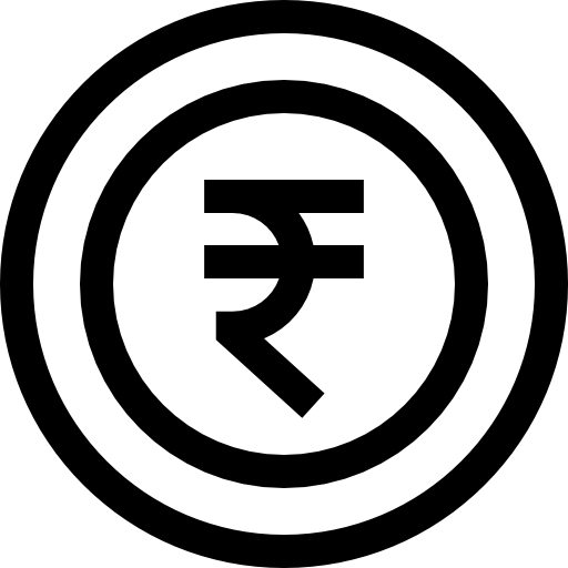 rupia Basic Straight Lineal icono