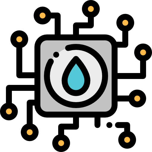 물 시스템 Detailed Rounded Lineal color icon