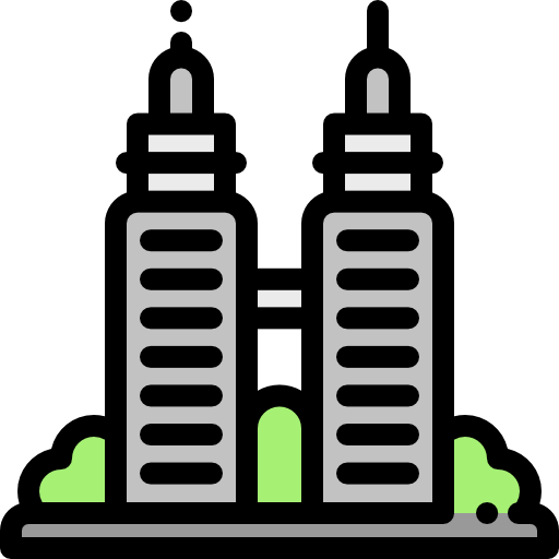 Skyscrapers Detailed Rounded Lineal color icon