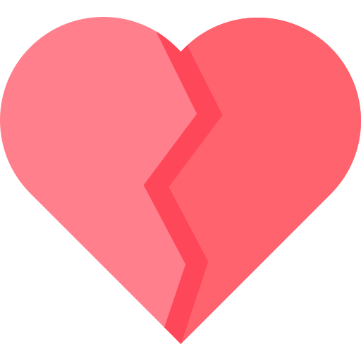 corazón roto Basic Straight Flat icono