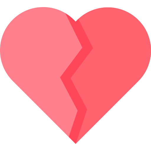 Broken heart Basic Straight Flat icon