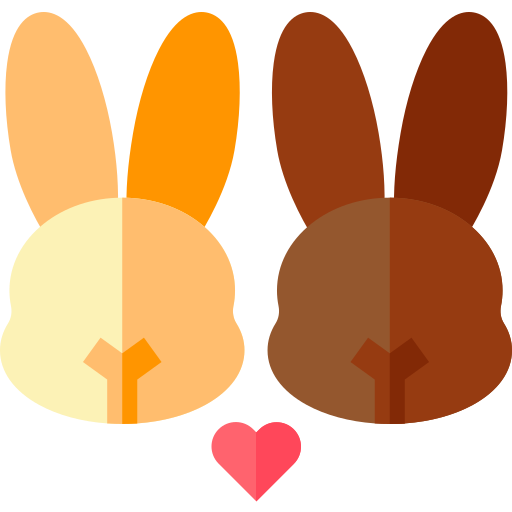 konijnen Basic Straight Flat icoon