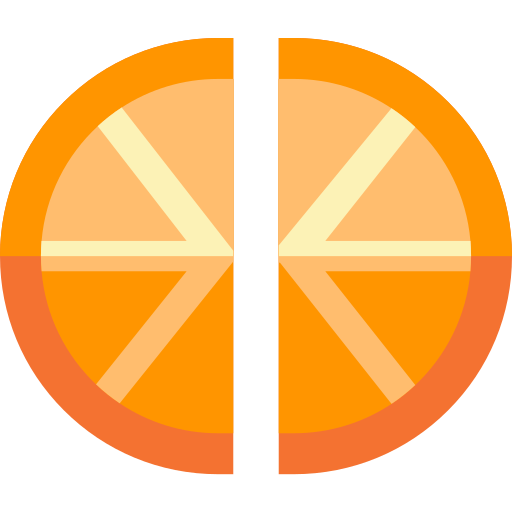 半分オレンジ Basic Straight Flat icon