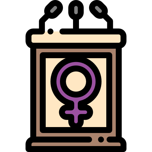 페미니즘 Detailed Rounded Lineal color icon