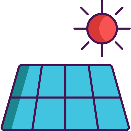energia słoneczna Flaticons Lineal Color ikona