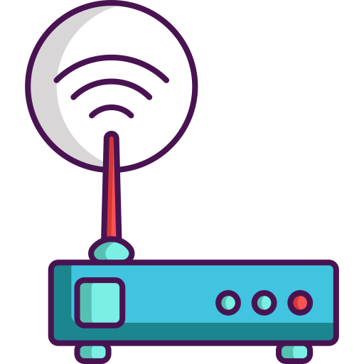 router wifi Flaticons Lineal Color ikona