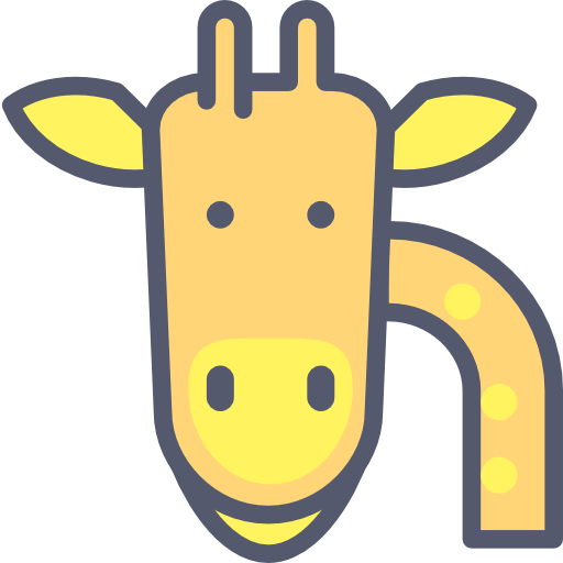 giraffa Darius Dan Lineal Color icona