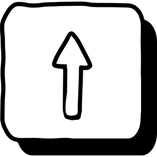 flecha hacia arriba Hand Drawn Black icono